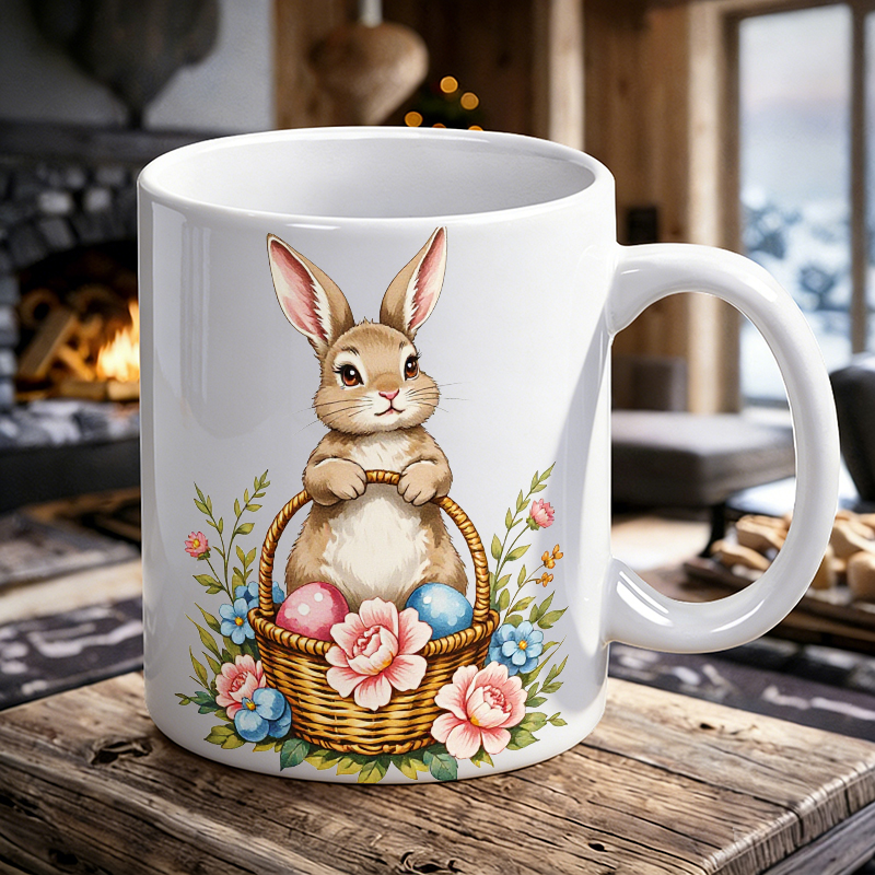 Coffee Tea Gift Basket - 1PCS Easter Bunny Egg Basket Ceramic