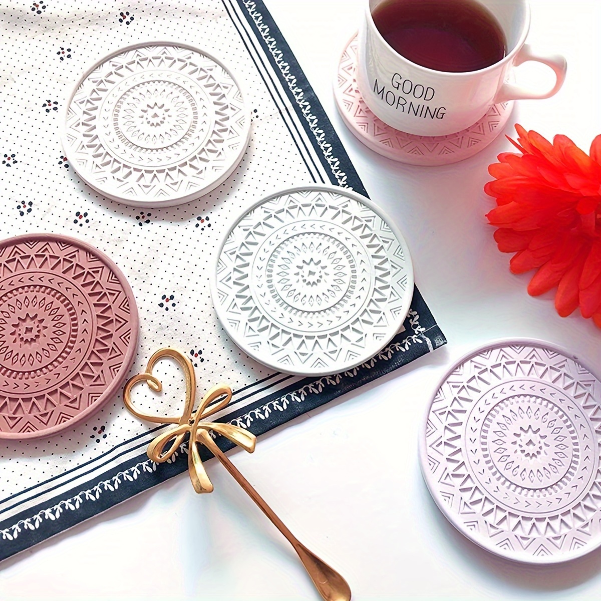 Coffee Tea Flower - Flower Coaster Silicone Mold Epoxy Resin