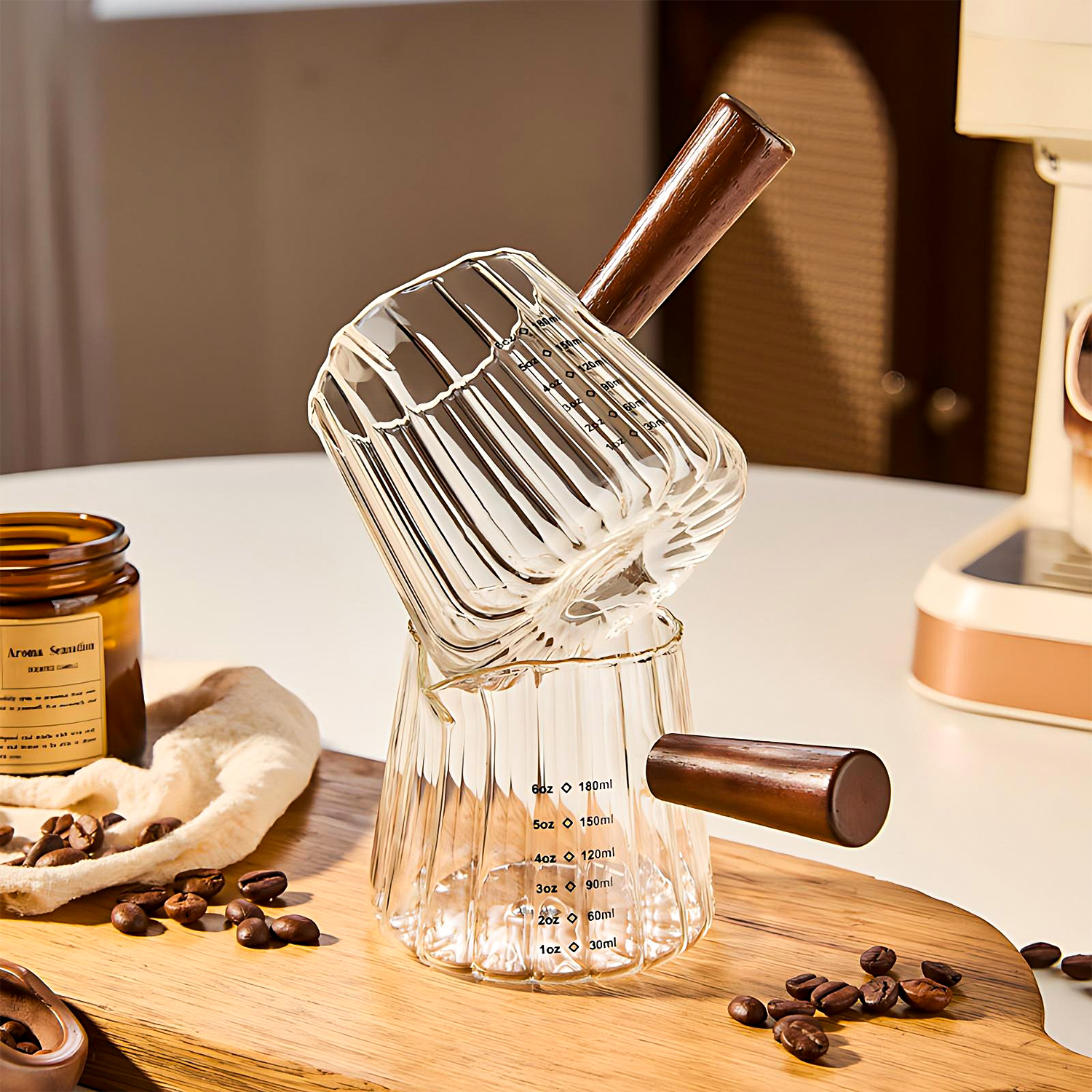 Coffee And Tea Glass - OANKR 6 oz Glass Measuring Cups