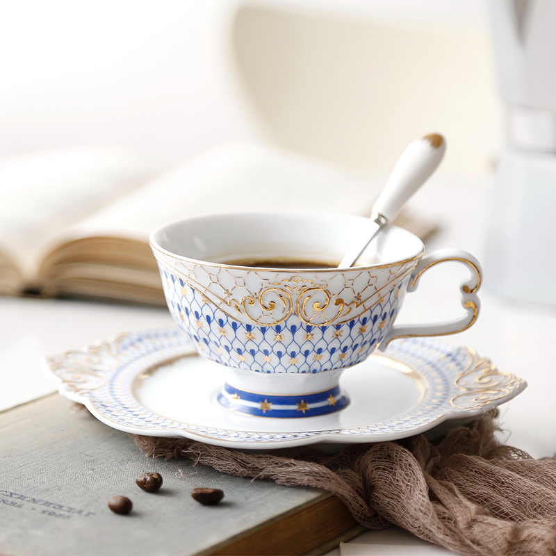Coffee Tea Flower - European Ceramic Coffee Cup, Household Light