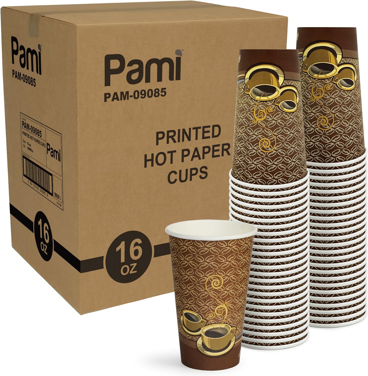 Coffee Tea - Disposable Coffee Cups 16oz, Single-Use Paper