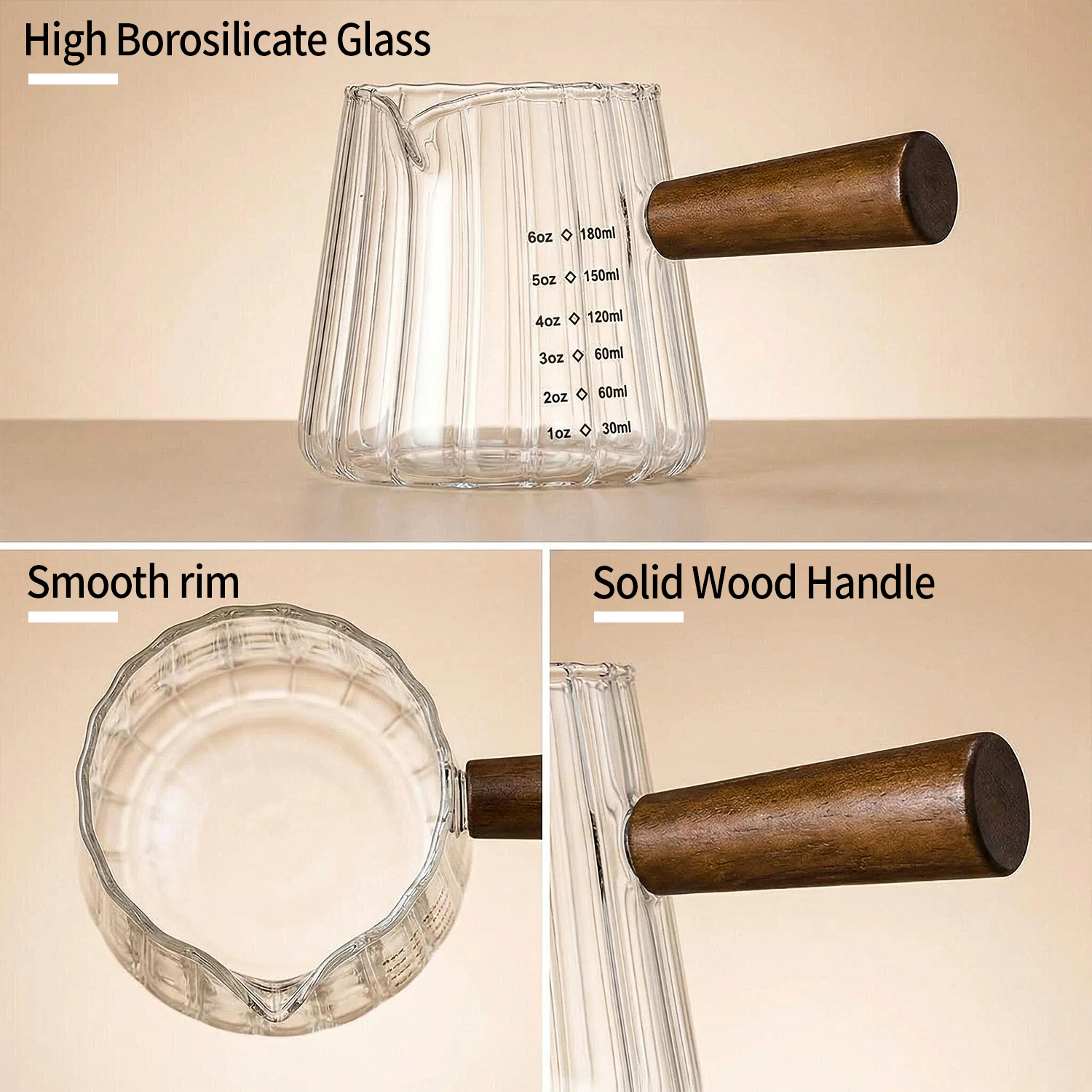 OANKR 6 oz Glass Measuring Cup - Coffee And Tea Glass reseña y precio