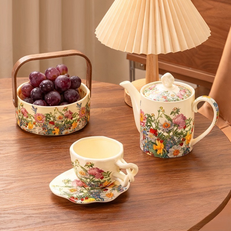 European Vintage Floral Cerami - Coffee Tea Gift Basket reseña y precio