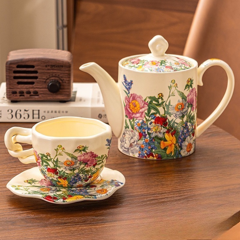 European Vintage Floral Cerami - Coffee Tea Gift Basket reseña y precio