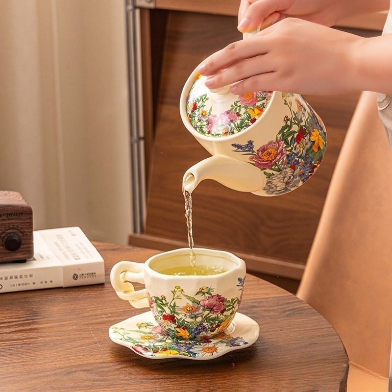 European Vintage Floral Cerami - Coffee Tea Gift Basket reseña y precio