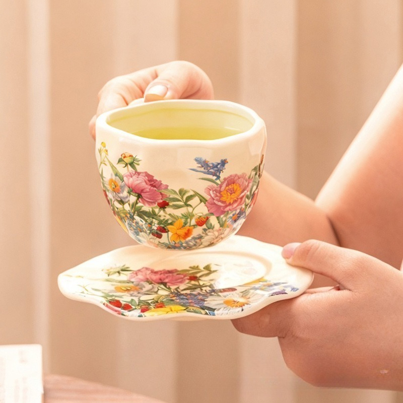 European Vintage Floral Cerami - Coffee Tea Gift Basket reseña y precio