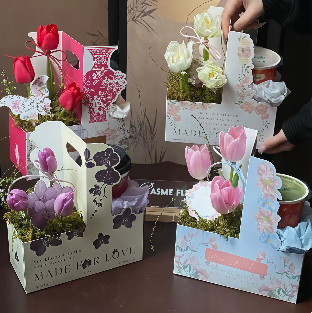 Handheld Coffee Flower Box Tea - Coffee Tea Gift Basket reseña y precio