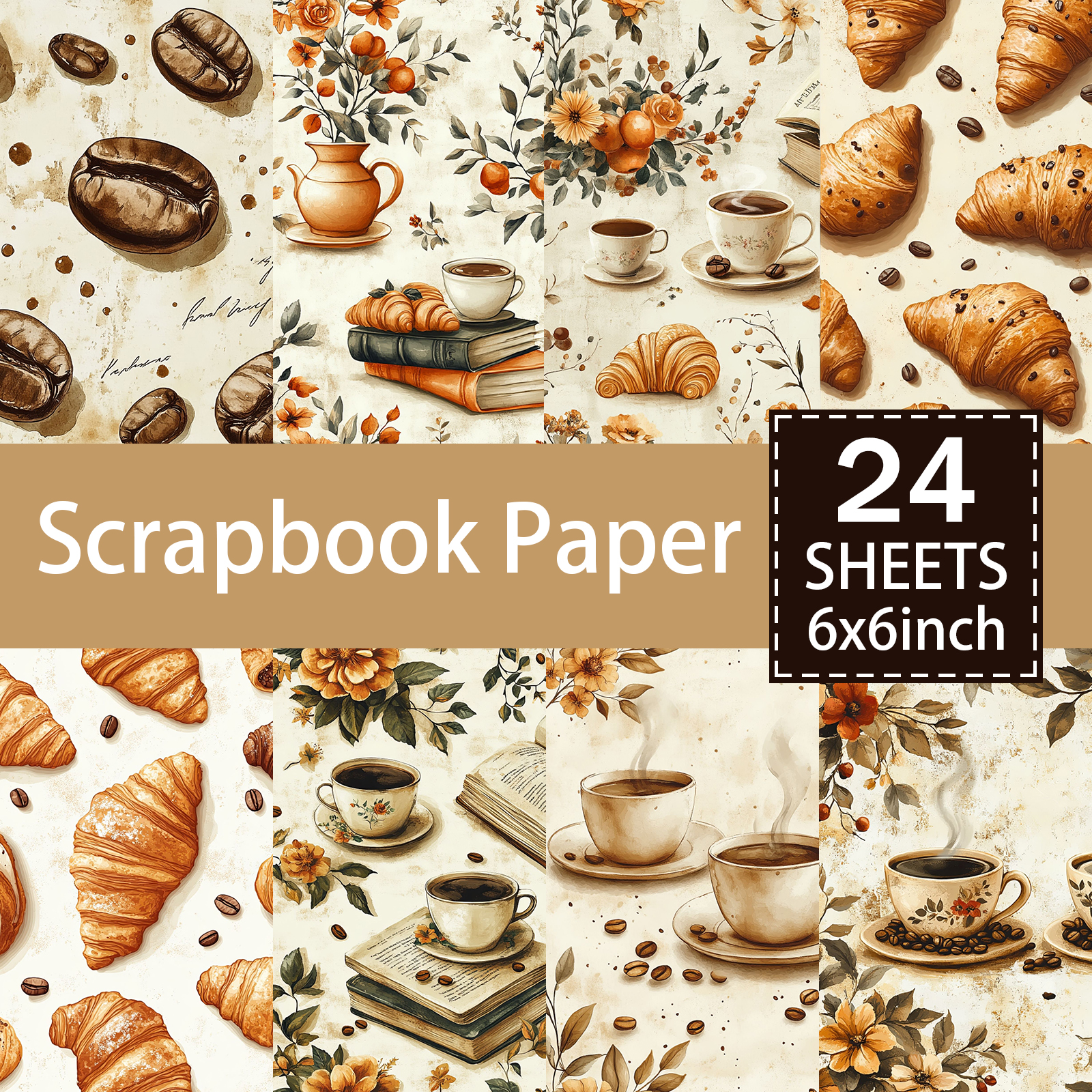 24 Sheets 6 inch Size Vintage  - Coffee Tea Journal reseña y precio