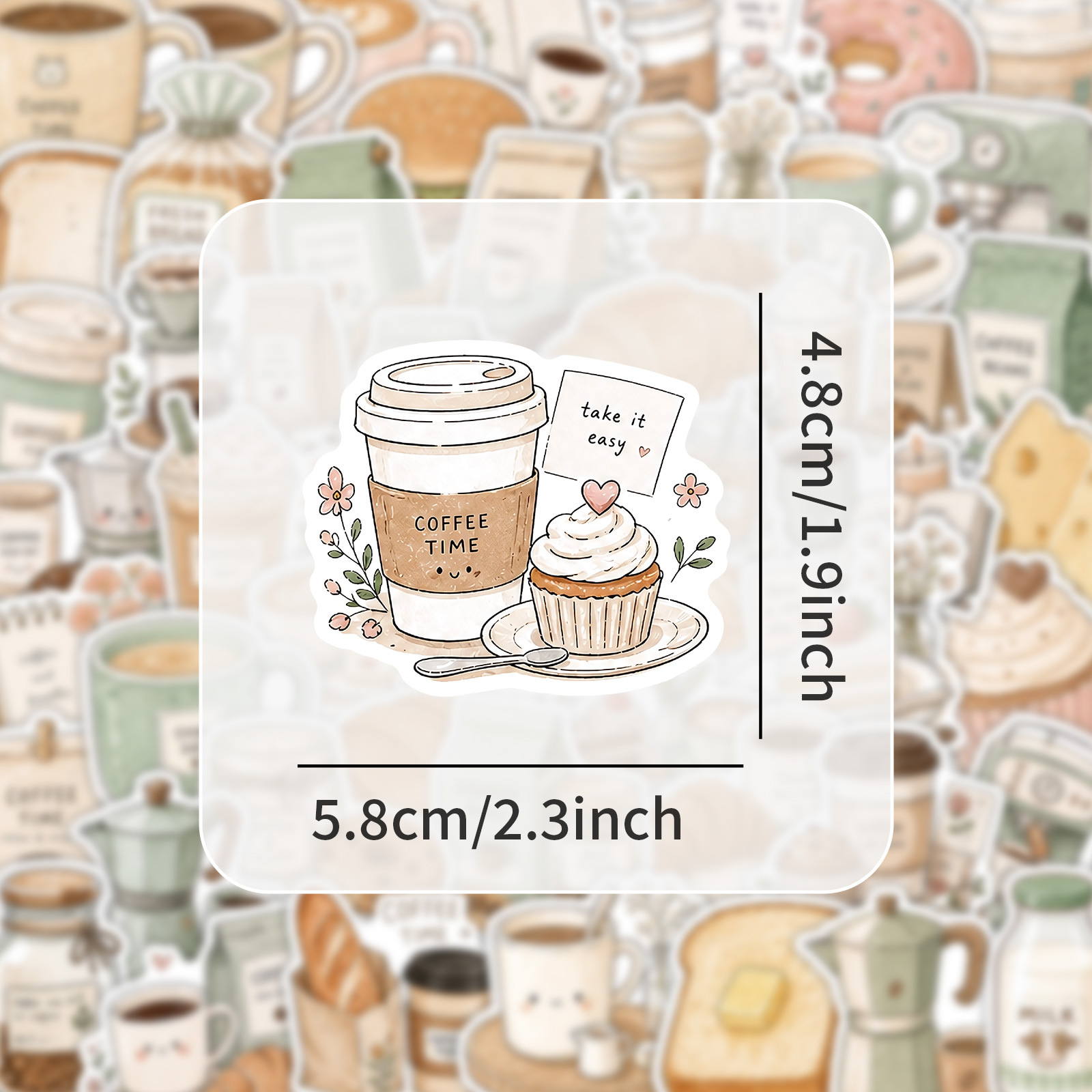 50-100 PCS Coffee Time Sticker - Coffee Tea Journal reseña y precio