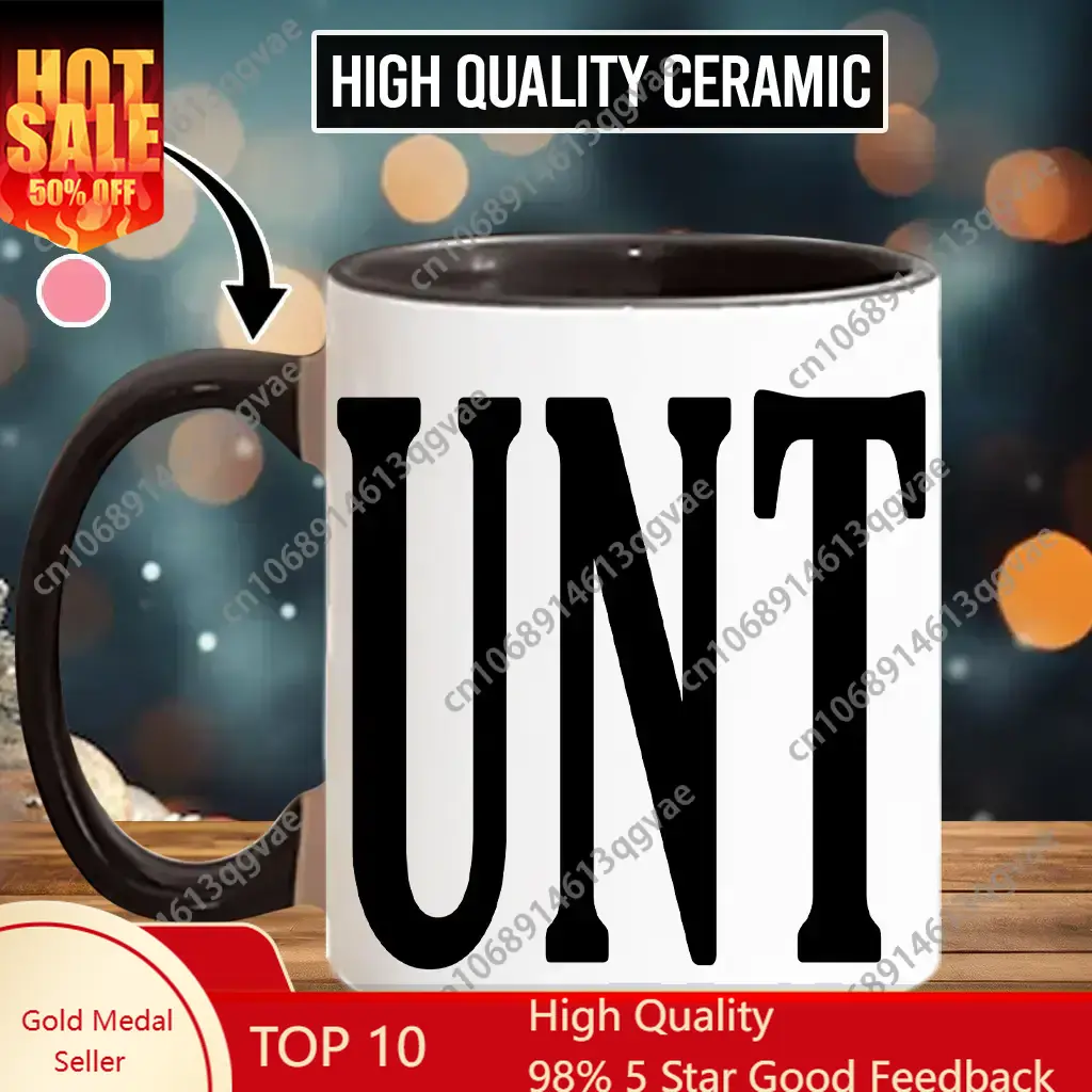 Funny UNT with handle Coffee M - Coffee Tea Jokes reseña y precio