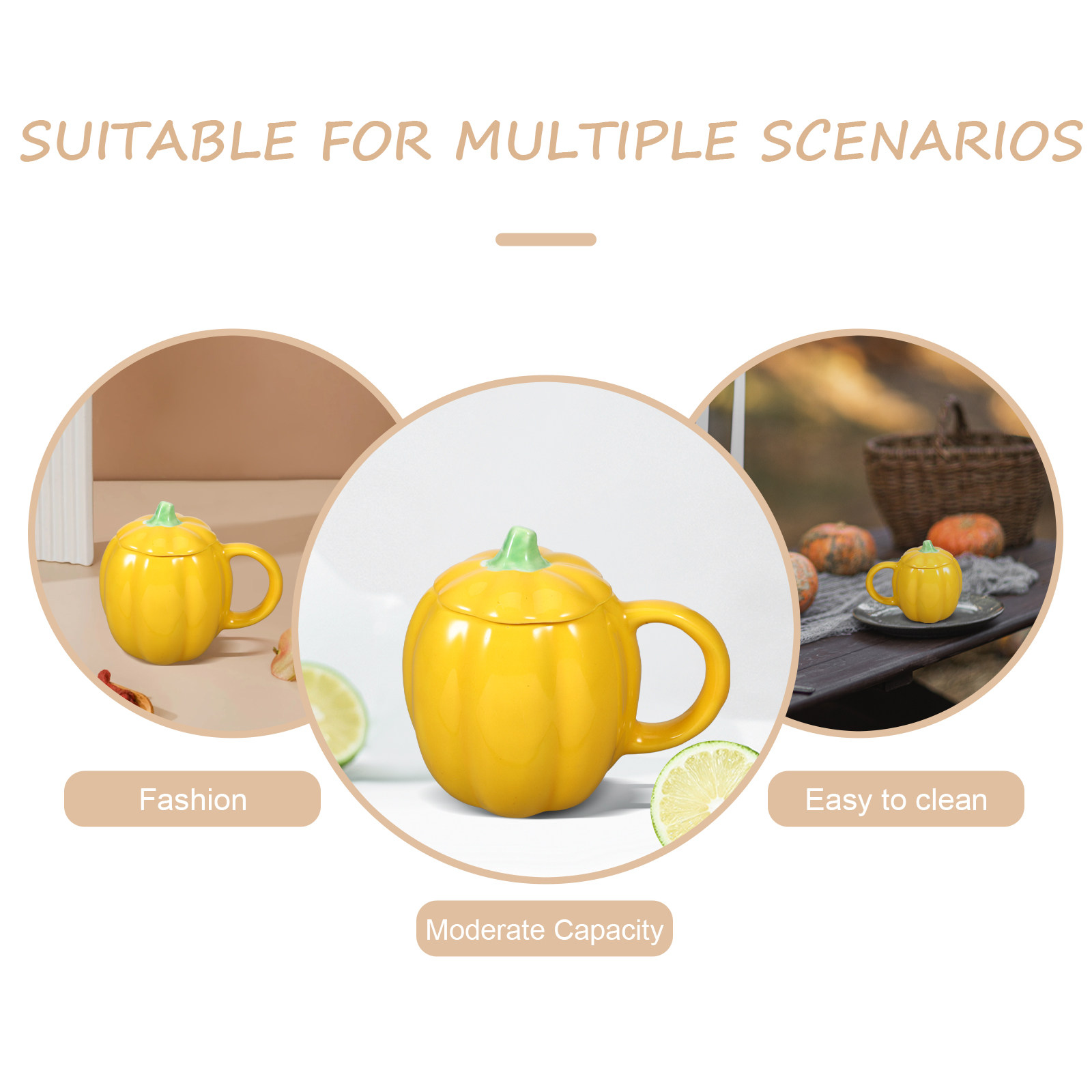 Pumpkin Shape Ceramic Mug Coff - Coffee Tea Uses reseña y precio