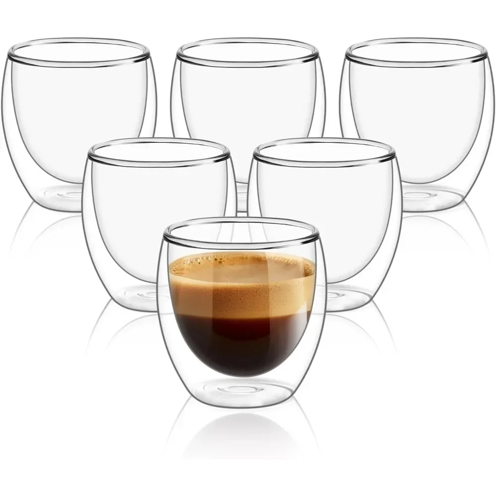 6 pcs Clear Double Wall Glass  - Tea And Coffee Kettle reseña y precio