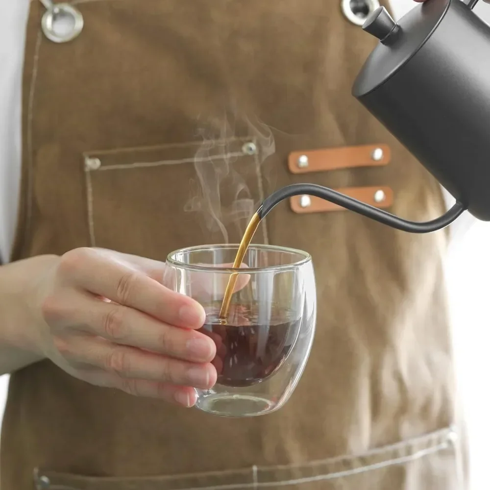 6 pcs Clear Double Wall Glass  - Tea And Coffee Kettle reseña y precio