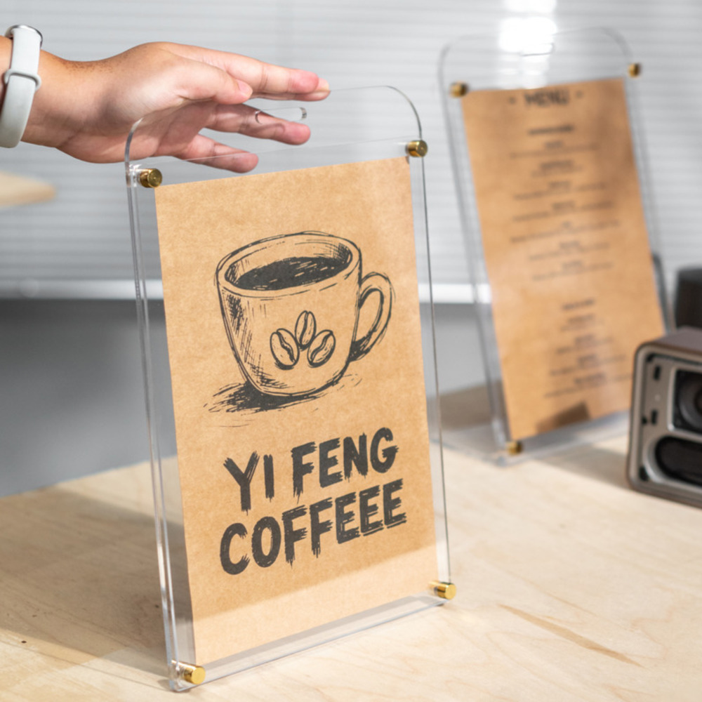 1PCS A4 Display Stand Transpar - Coffee Tea Menu reseña y precio