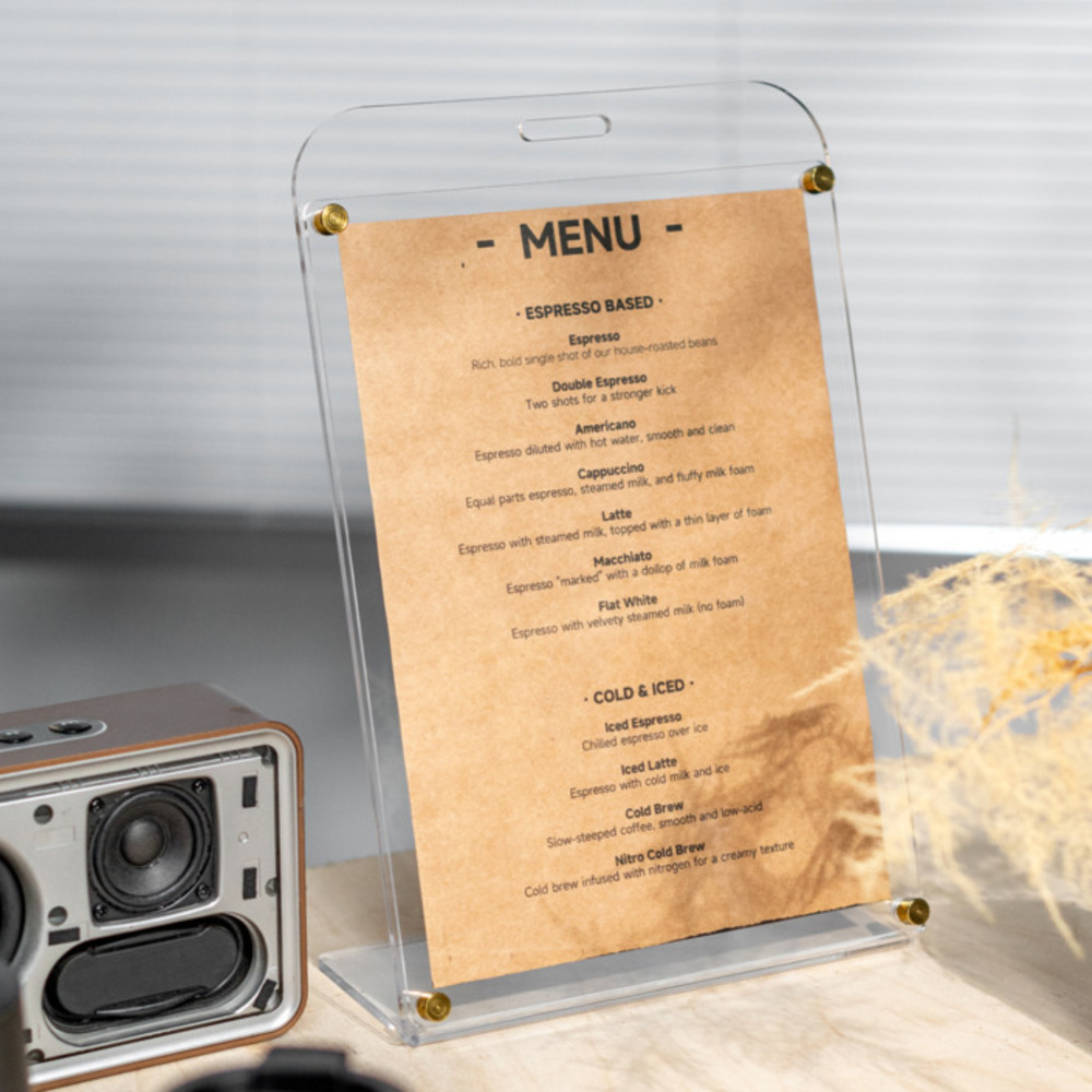 1PCS A4 Display Stand Transpar - Coffee Tea Menu reseña y precio