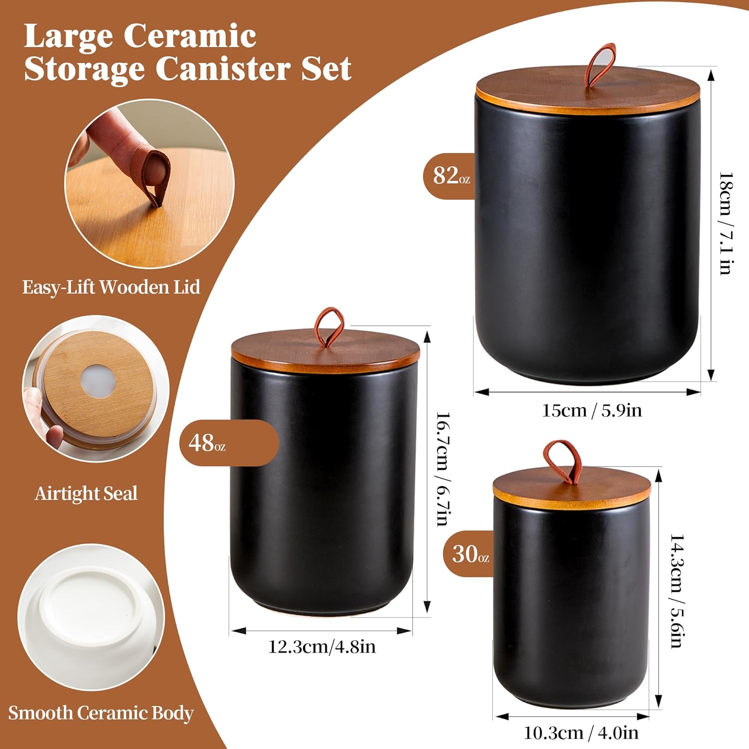 Ceramic Canister Set (30 oz, 4 - Coffee And Tea Glass reseña y precio