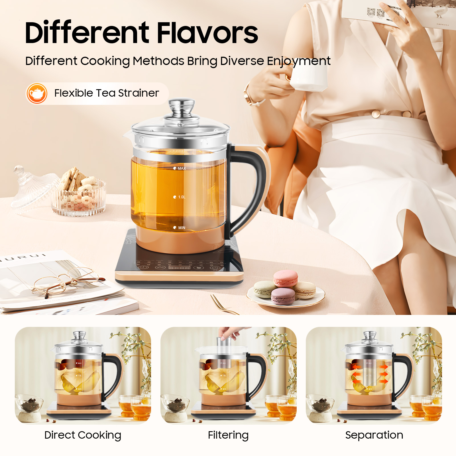 Electric Tea Kettle 1.8L 800W  - Coffee Tea Menu reseña y precio