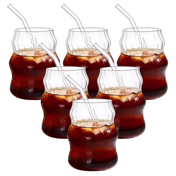 6 Pcs 19oz Glass Coffee Cup Se - Coffee Tea reseña y precio