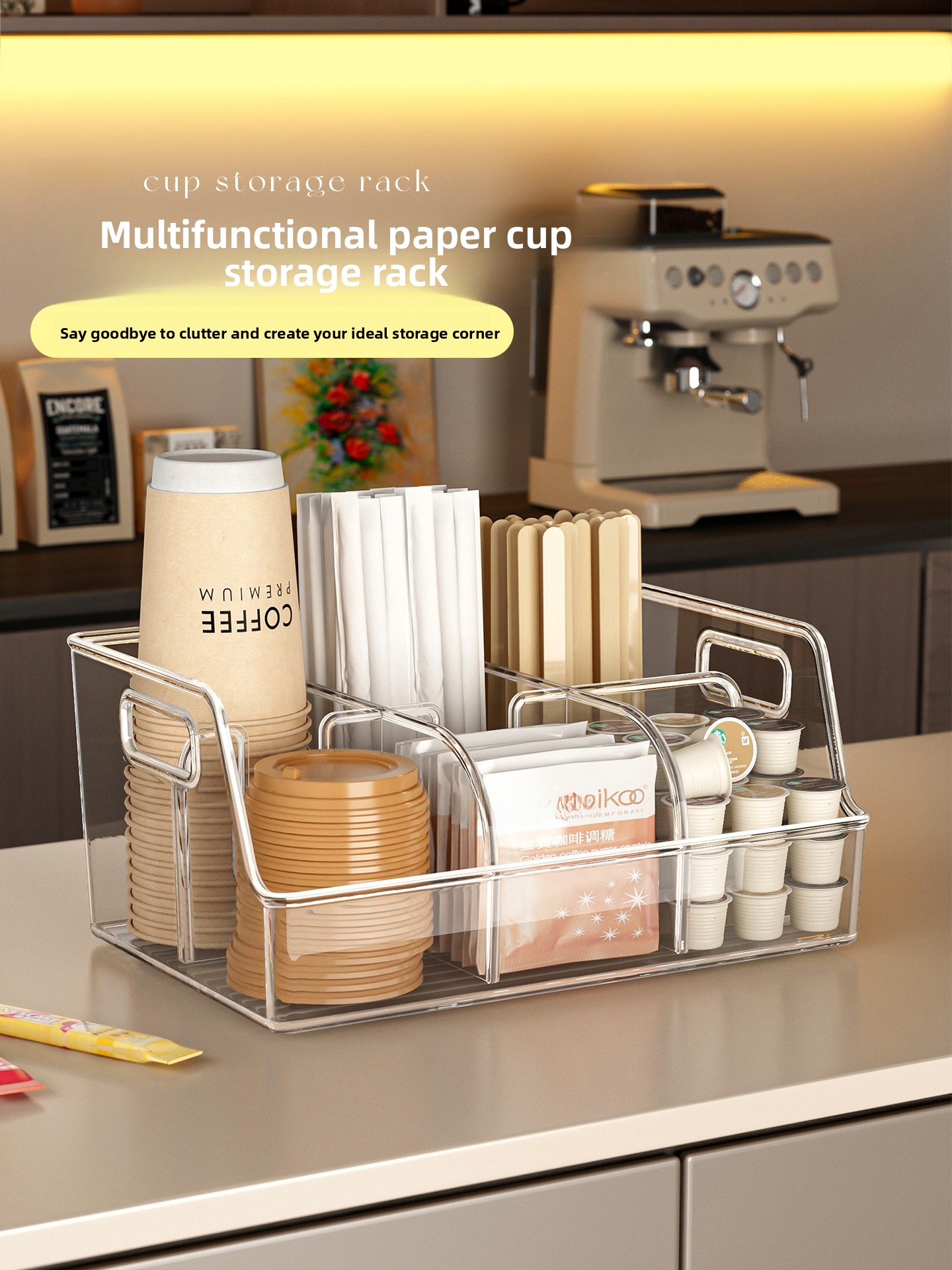 Disposable Cup Holder Stand Co - Coffee Tea Vendor reseña y precio