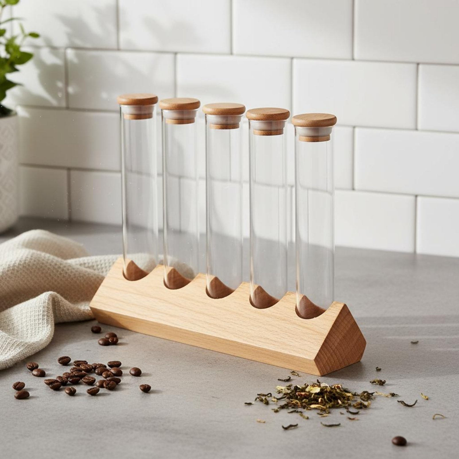 Glass Tube Container Set with  - Coffee Bean reseña y precio