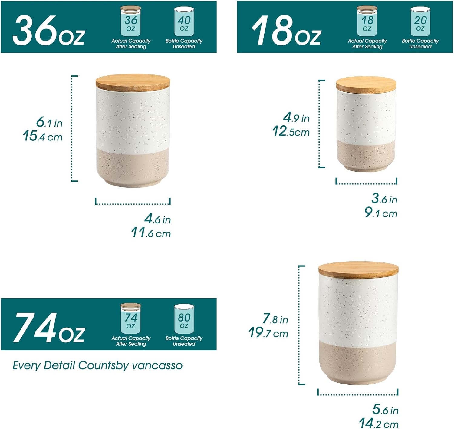 Sabine Ceramic Canister Set wi - Coffee And Tea Glass reseña y precio