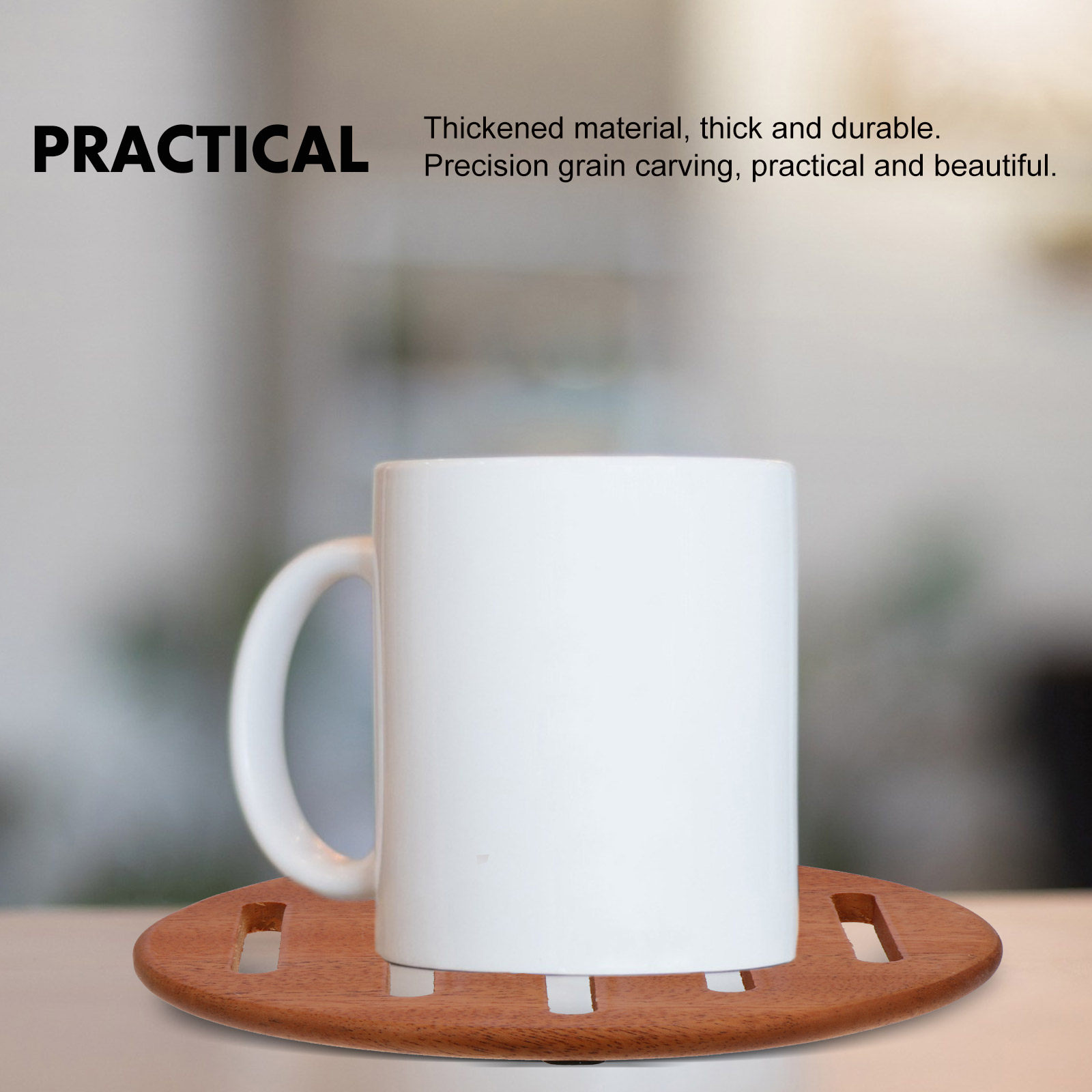 1Pcs Wood Coaster Cup Mat Exqu - Coffee Tea Uses reseña y precio
