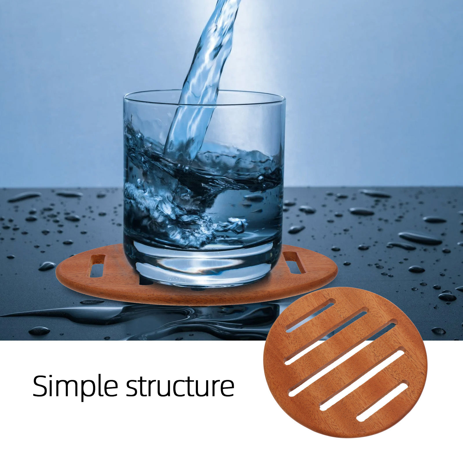 1Pcs Wood Coaster Cup Mat Exqu - Coffee Tea Uses reseña y precio