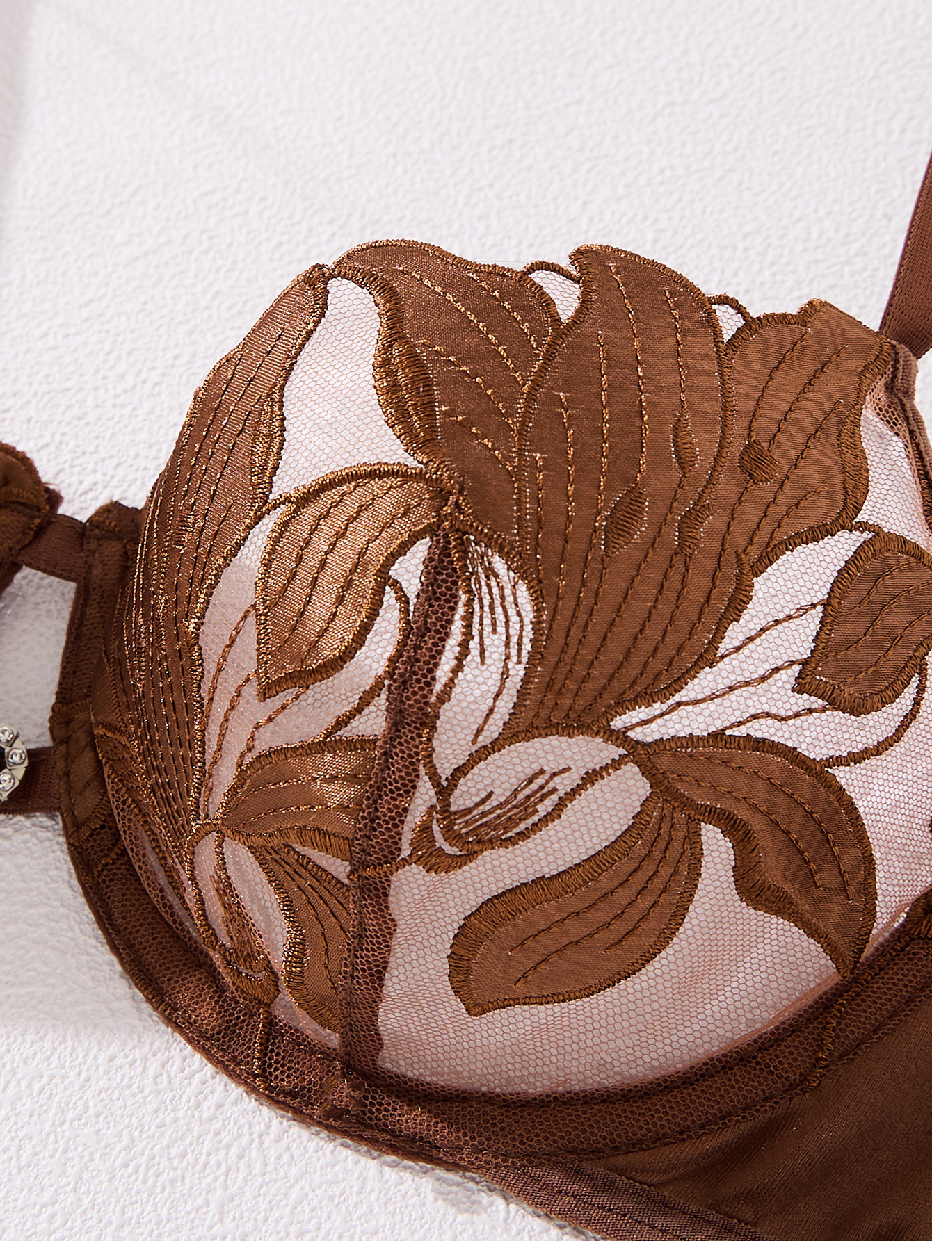 Coffee-colored embroidered pri - Coffee&Tea House Opinie reseña y precio