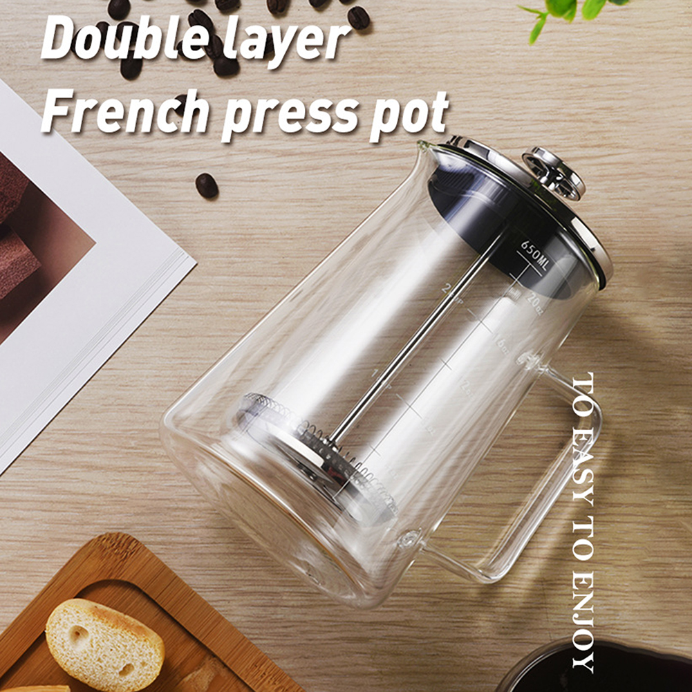 Double Layers French Press Pot - Coffee And Tea Glass reseña y precio