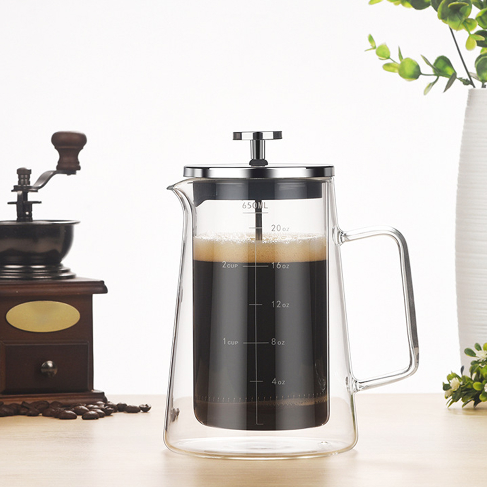 Double Layers French Press Pot - Coffee And Tea Glass reseña y precio