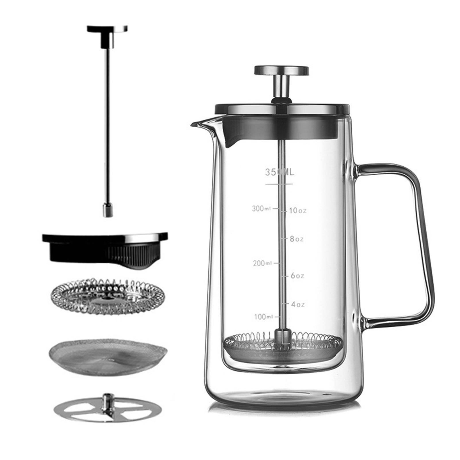 Double Layers French Press Pot - Coffee And Tea Glass reseña y precio