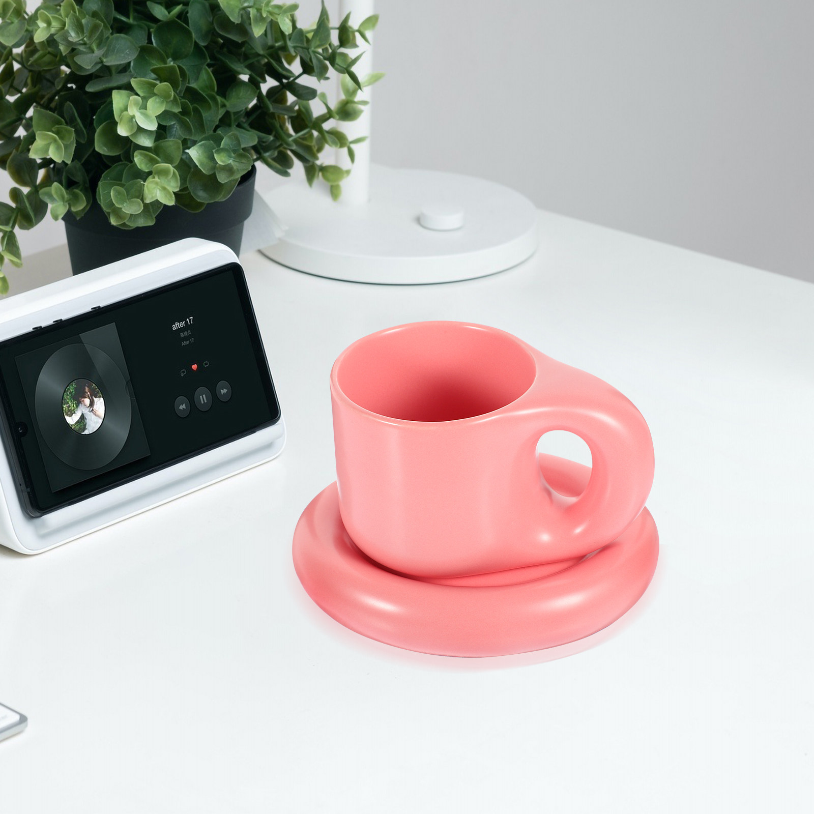 Ceramic Coffee Cup Set with Sa - Coffee Tea Uses reseña y precio