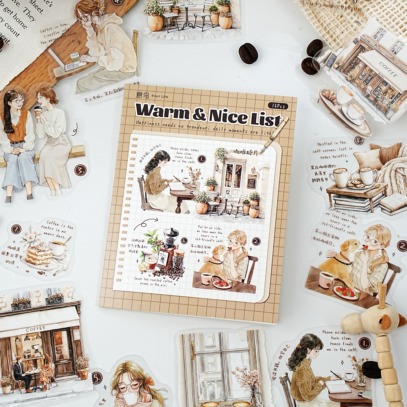 Etori Life 15Pcs Vintage After - Coffee Tea Journal reseña y precio