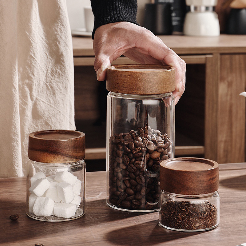 Glass Sealed Storage Jar With  - Coffee And Tea Glass reseña y precio