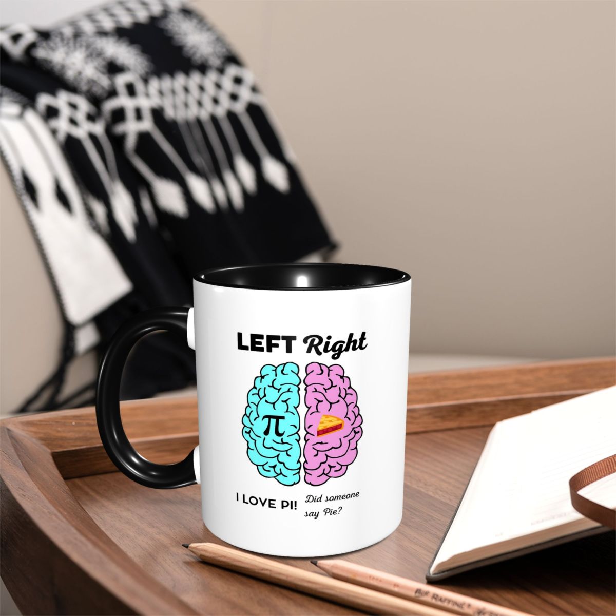 Left Right Brain Hemisphere Pi - Coffee Tea Jokes reseña y precio
