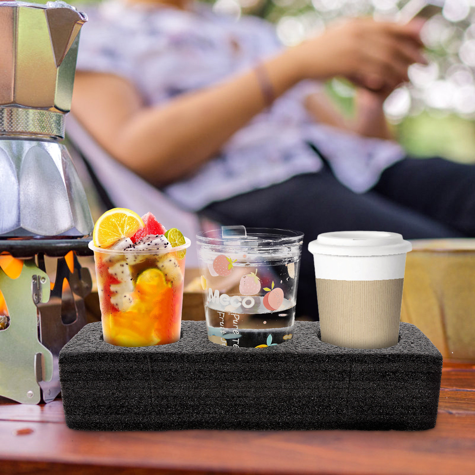 Portable Milk Tea Cup Holder 3 - Coffee Tea Uses reseña y precio