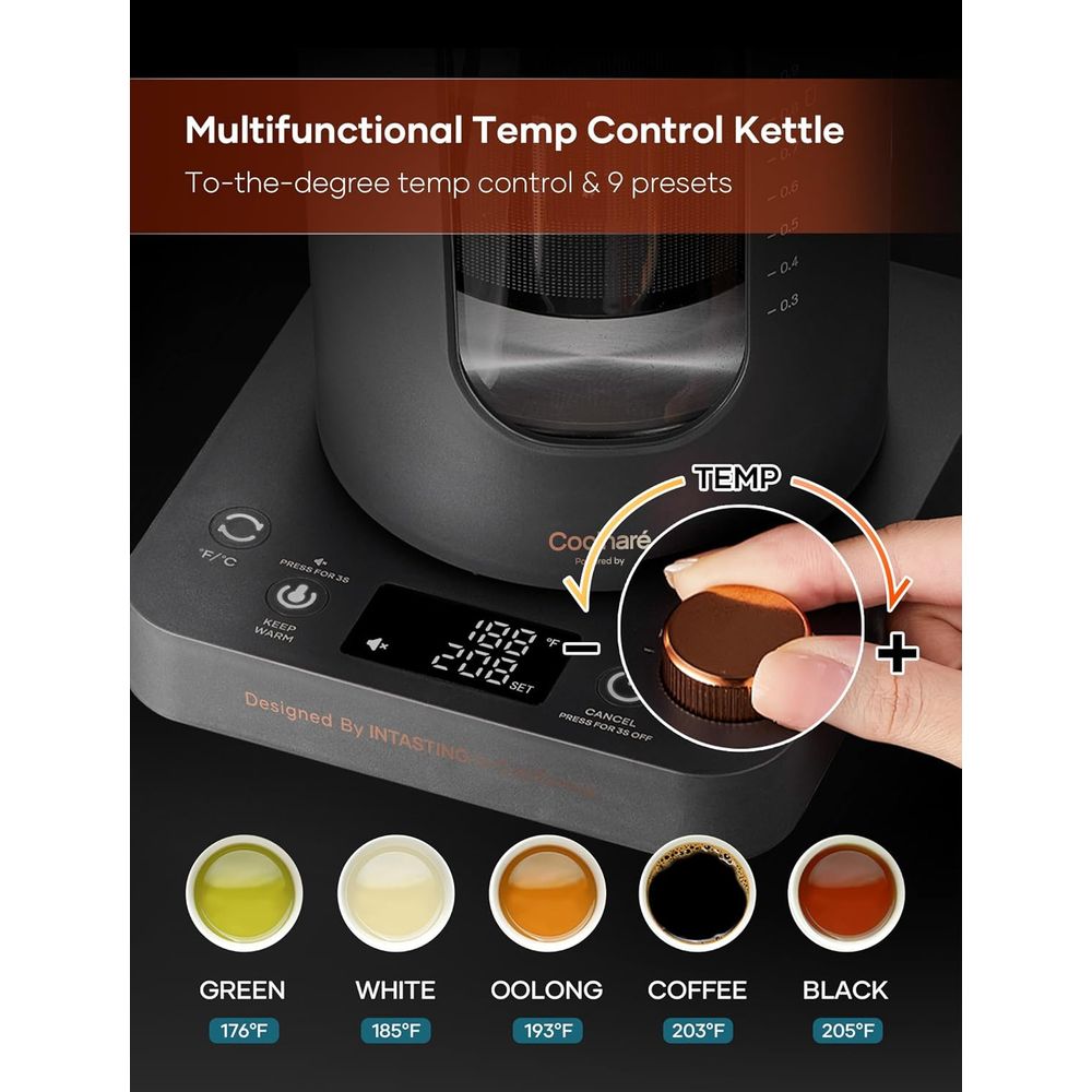 Glass Tea Kettle with 1200W Fa - Tea And Coffee Kettle reseña y precio