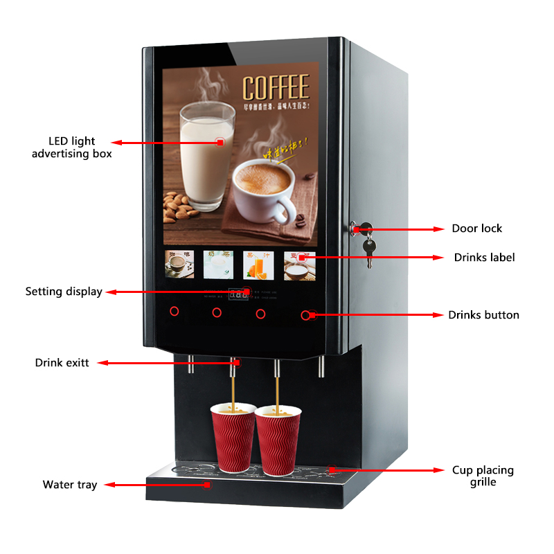 40S 4 Flavours Milk Tea Vendin - Coffee Tea Vending Machine For Office reseña y precio