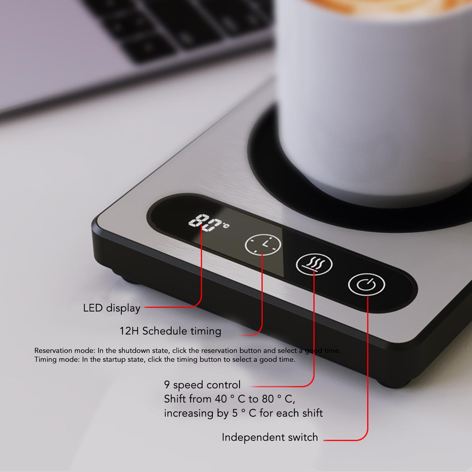 36W Coffee Cup Heater Touch Co - Coffee Tea Warmer reseña y precio