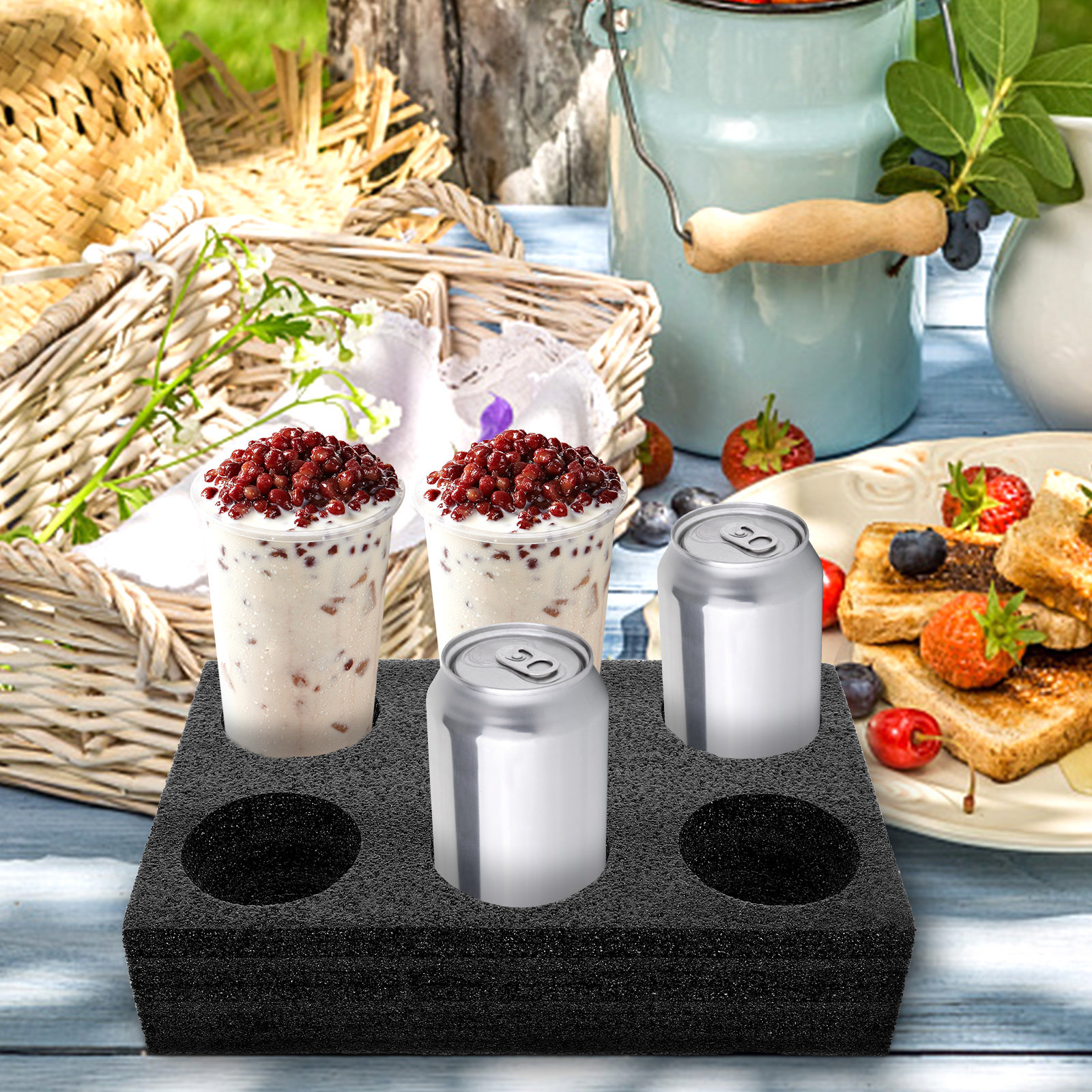 6-Hole Beverage Cup Holder Por - Coffee Tea Uses reseña y precio