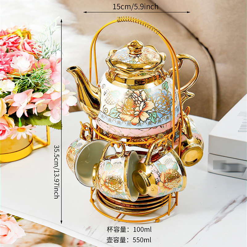 14 Piece Set Household Europea - Coffee Tea Flower reseña y precio