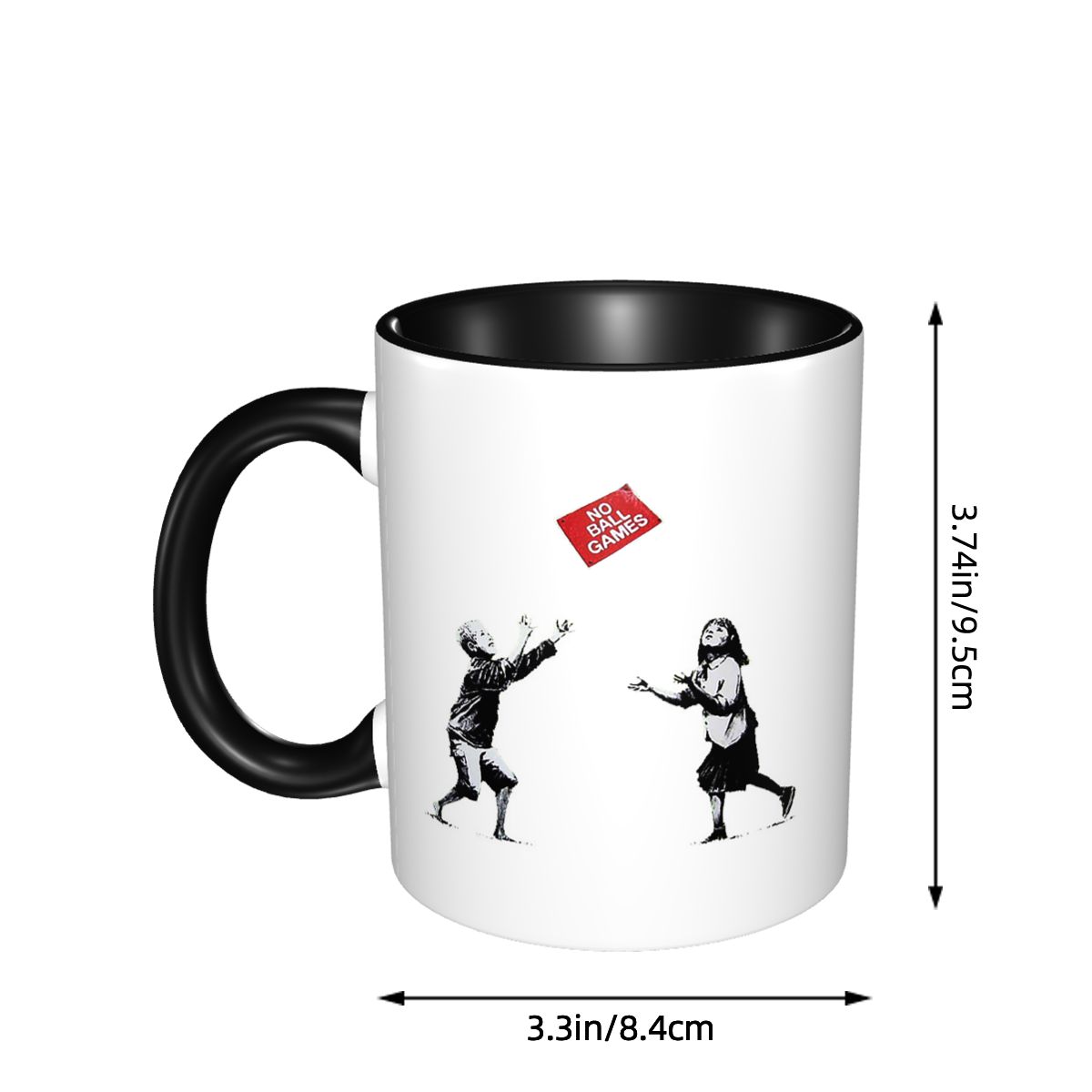 No Ball Games Banksy Mug Funny - Coffee Tea Game reseña y precio