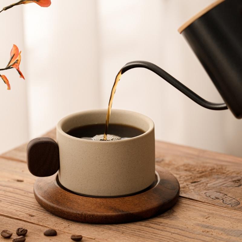 Ceramic Coffee Mug With Walnut - Coffee Tea Uses reseña y precio